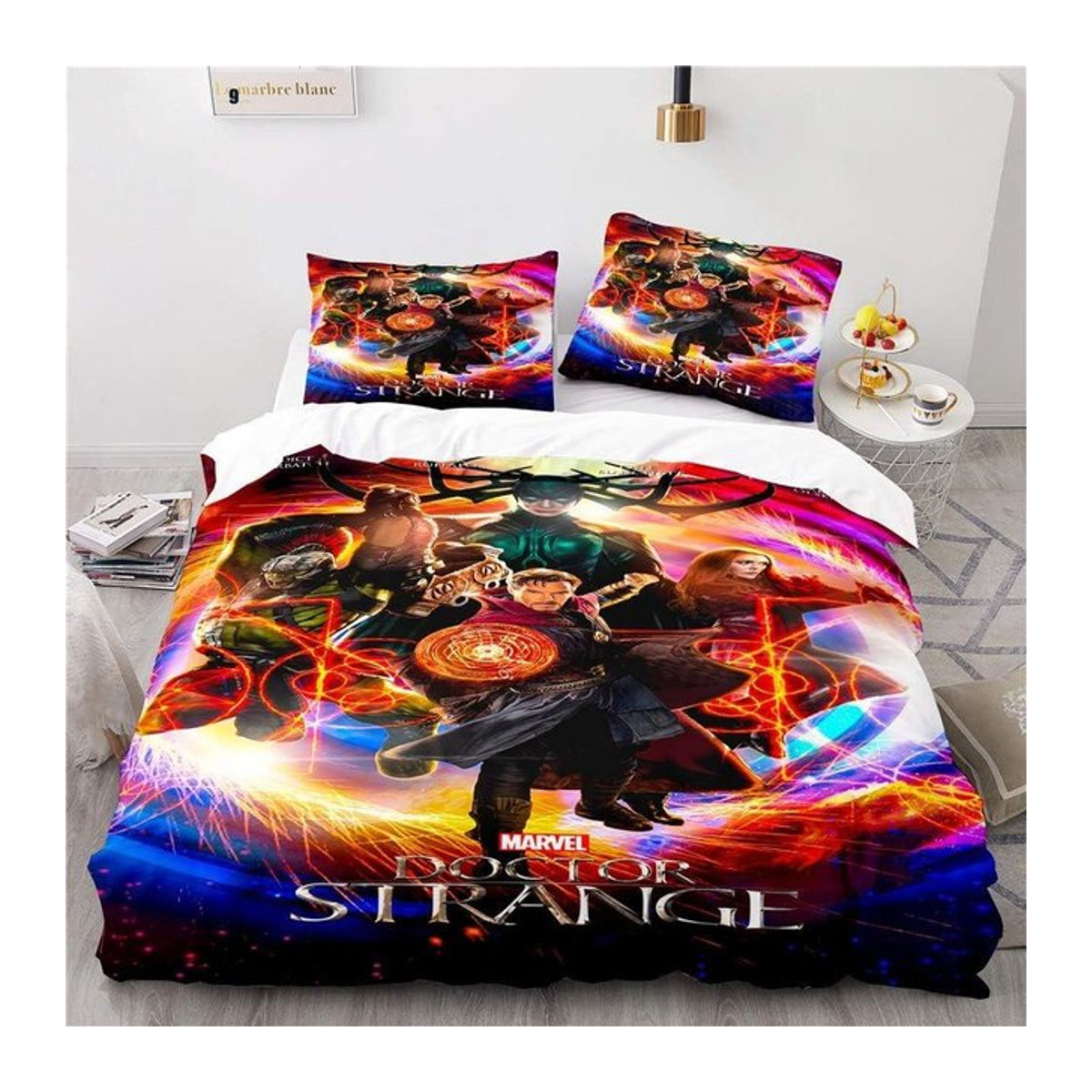 Doctor Strange Bettwäsche-Set mit Bettbezug und Kopfkissenbezügen, dekorativ, Multicolor, B/H: 135 x 200 cm - Bild 1
