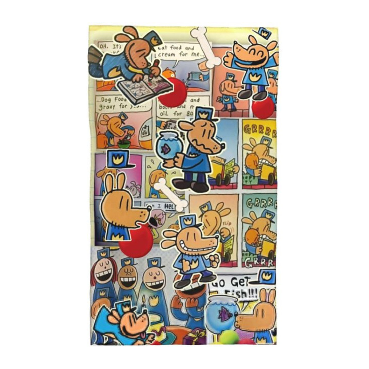 Dog Man Anime Cartoon Baumwolltuch schnelltrocknend und atmungsaktiv, Multicolor, B: 40 cm, H: 60 cm - Bild 1