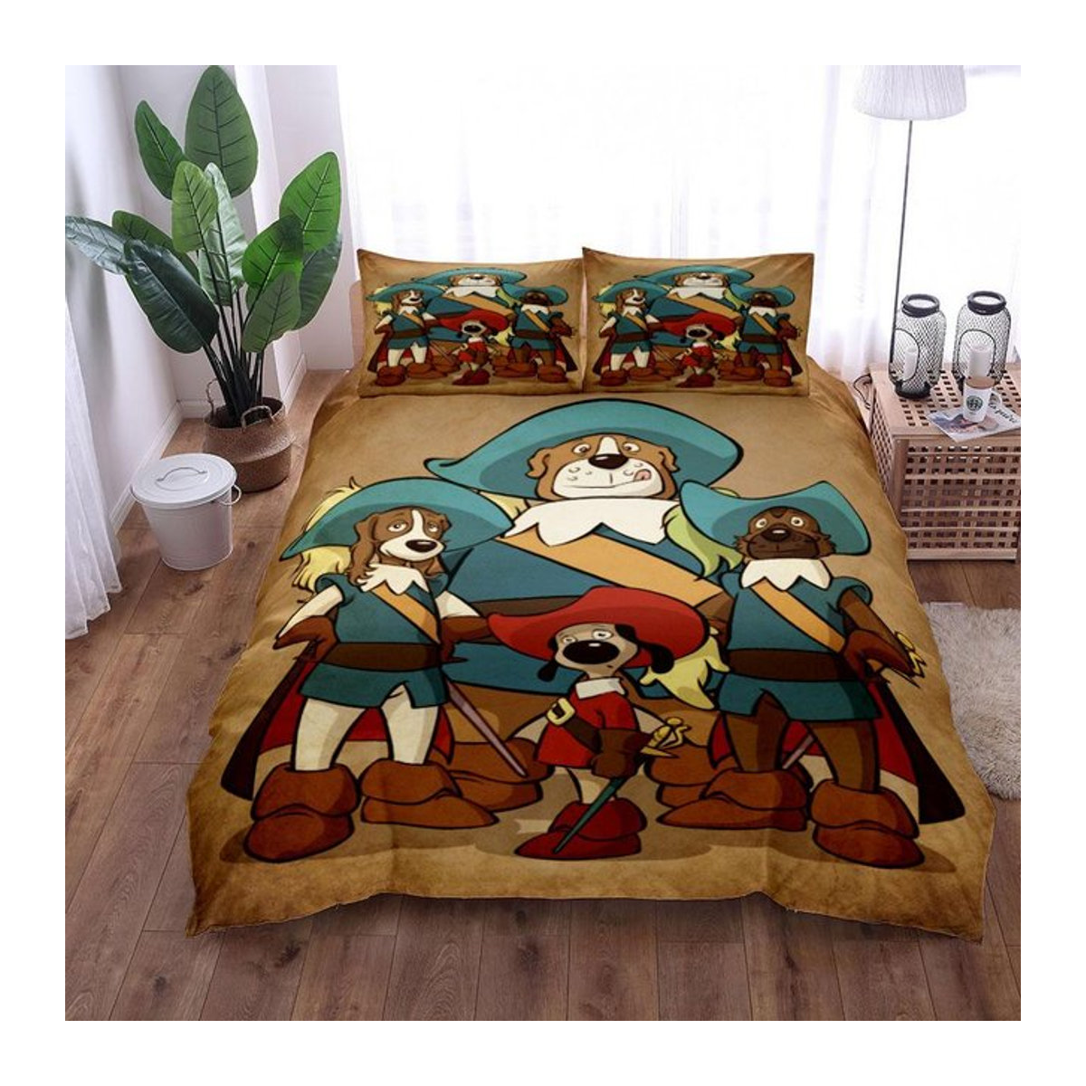 Dogtanian und die drei Muskehounds Kinder Bettwäsche Set mit Reißverschluss B/H: 140 x 210 cm - Bild 1
