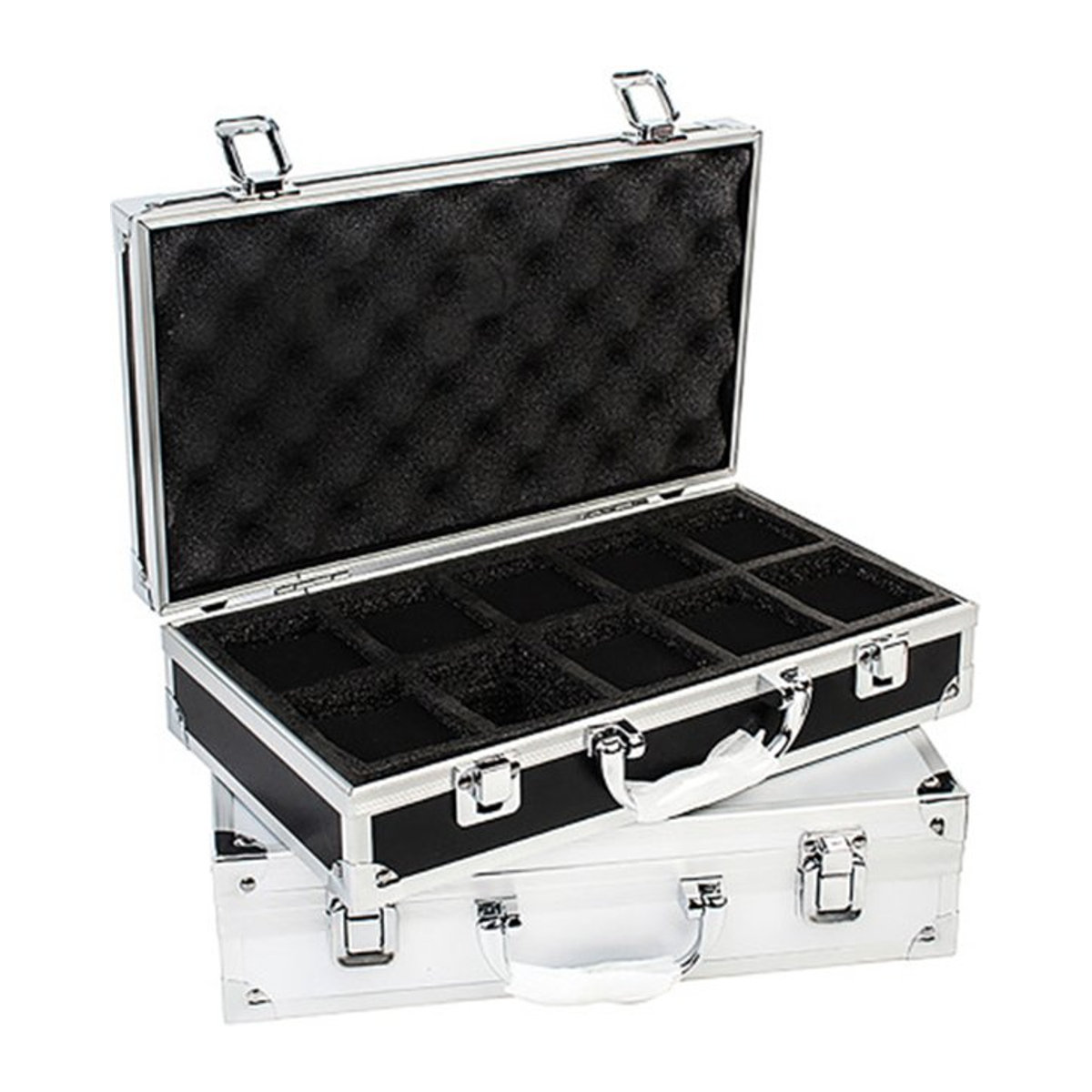 DOKW Uhrenbox aus Aluminiumlegierung in Schwarz mit 12 Fächern zur Aufbewahrung deiner Uhrensammlung - Bild 1