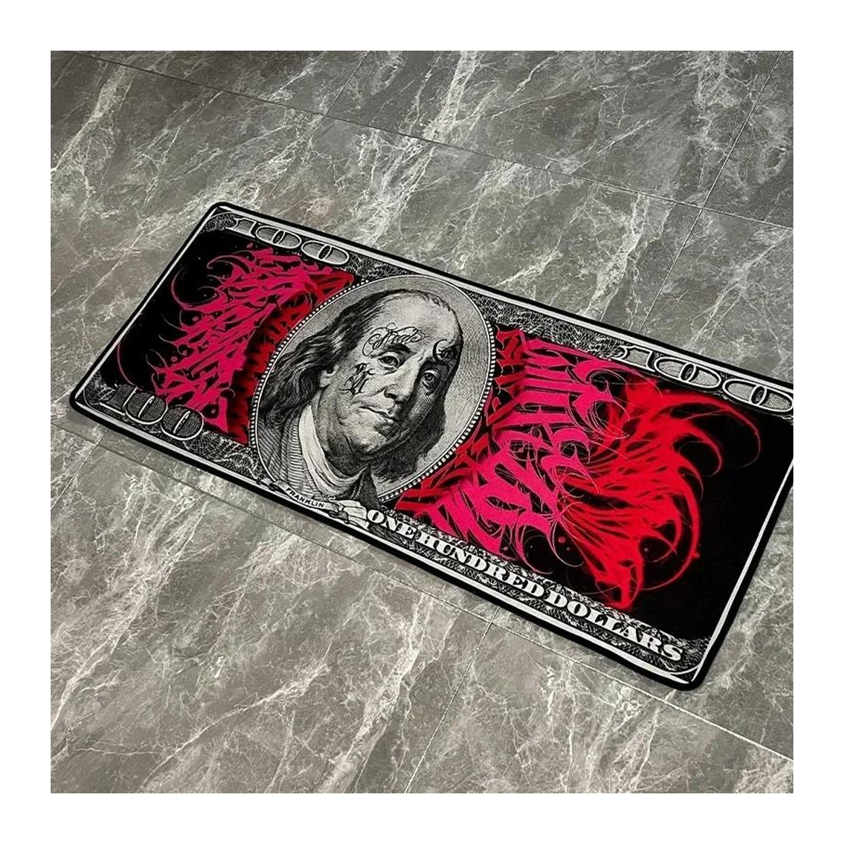 Dollar Teppich mit US-Dollar Banknoten Design für Schlafzimmer und Wohnzimmer B/B/H: 165 x 70 cm - Bild 1