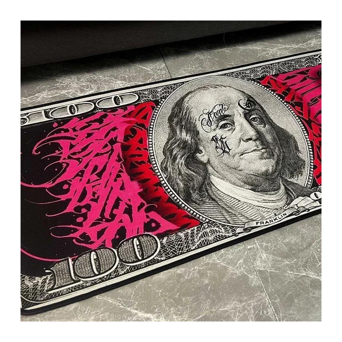 Dollar Teppich mit US-Dollar Banknoten Design für Schlafzimmer und Wohnzimmer B/B/H: 165 x 70 cm - Bild 2