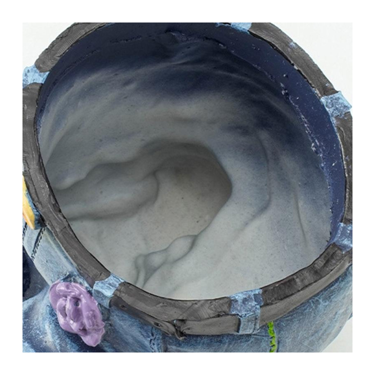 Dongyah Pflanztopf im Jeans-Design aus Kunstharz in Blau für Garten und Außenbereich - Bild 4