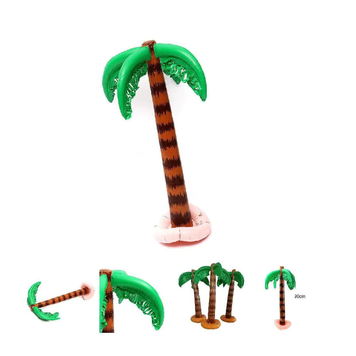 DOORSACCERY Aufblasbare Palme für Strand und Pool Party, tropische Kokospalme in Grün und Mehrfarbig, Höhe: 90 cm - Bild 3
