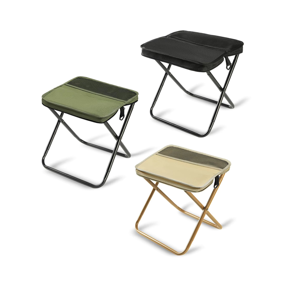 DOORSACCERY Ultraleichter Klappbarer Campinghocker aus Aluminiumlegierung in Khaki - Bild 4