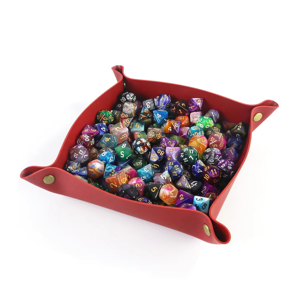 Dormia Schmucktablett aus PU-Leder in Gelb und Mehrfarbig, quadratischer Schreibtisch-Organizer für Schmuck, Schlüssel und Münzen, B/T/H: 14,5 x 14,5 x 14,5 cm - Bild 3