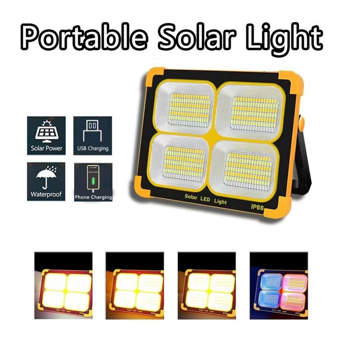 DOUWENXI Tragbare Solar LED Laterne – Wiederaufladbare Campinglampe für Outdoor und Notfälle - Bild 1