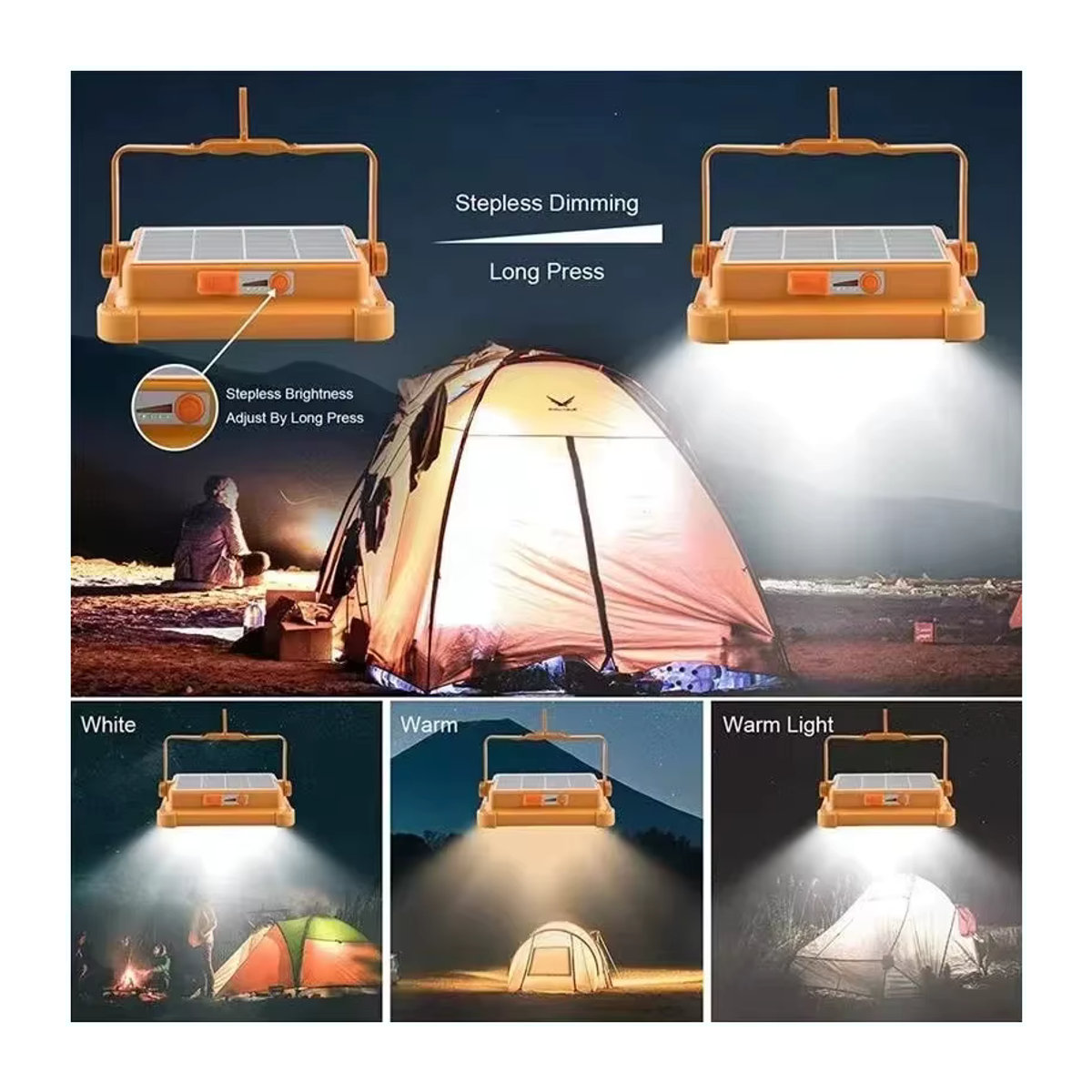 DOUWENXI Tragbare Solar LED Laterne – Wiederaufladbare Campinglampe für Outdoor und Notfälle - Bild 5