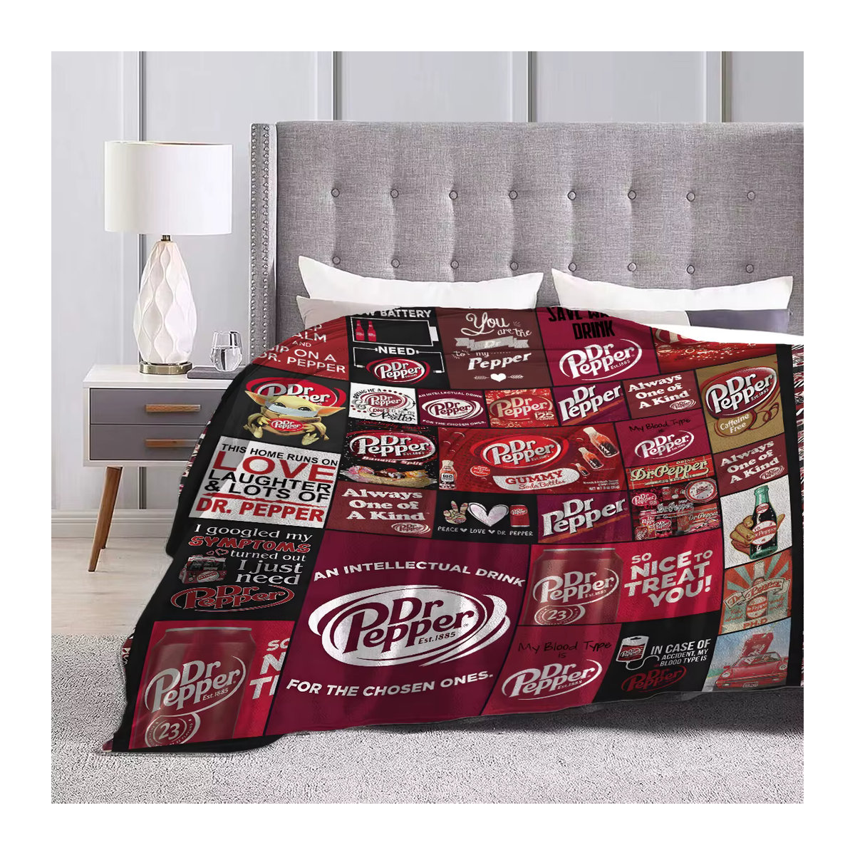 Dr. Pepper Flanellanze weiche Fleece-Decke in Rot für Sofa und Bett - Bild 5