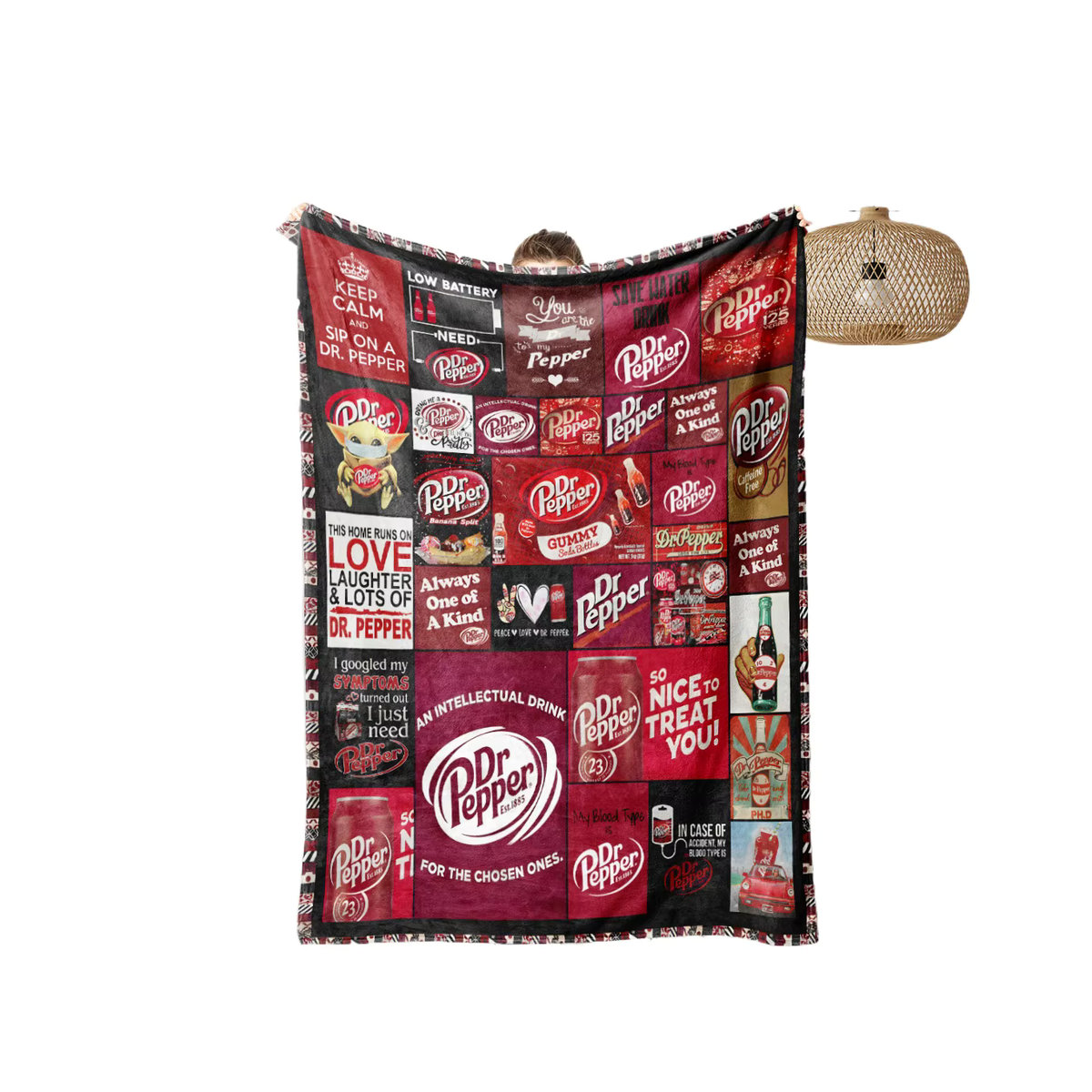 Dr. Pepper Flanellanze weiche Fleece-Decke in Rot für Sofa und Bett - Bild 7