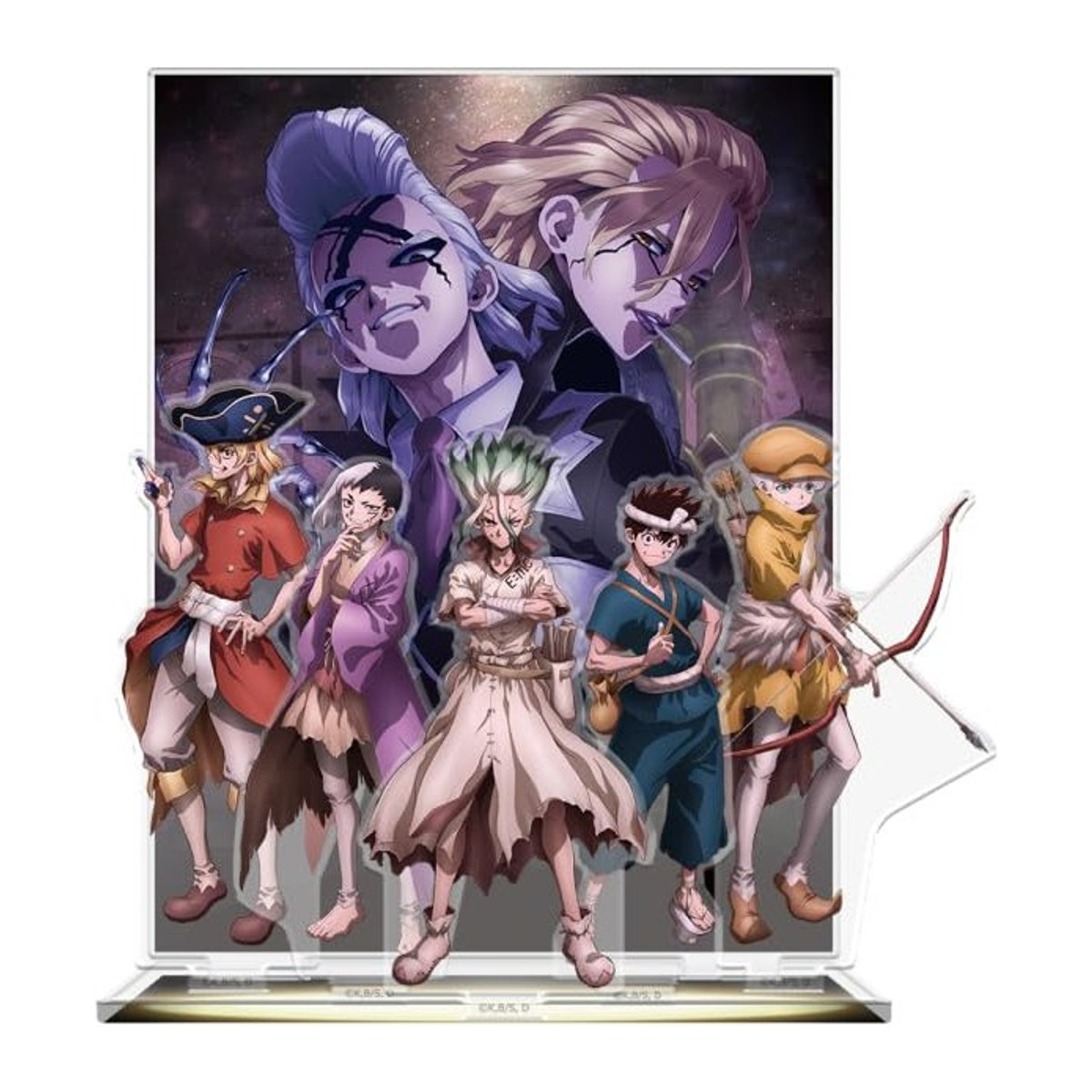 DR. Stein Acryl Diorama Senku Gen Ryusui Chrome Ukyo Zeno Stanley B/H/T: 24,0 x 24,0 x 5,0 cm - Bild 1