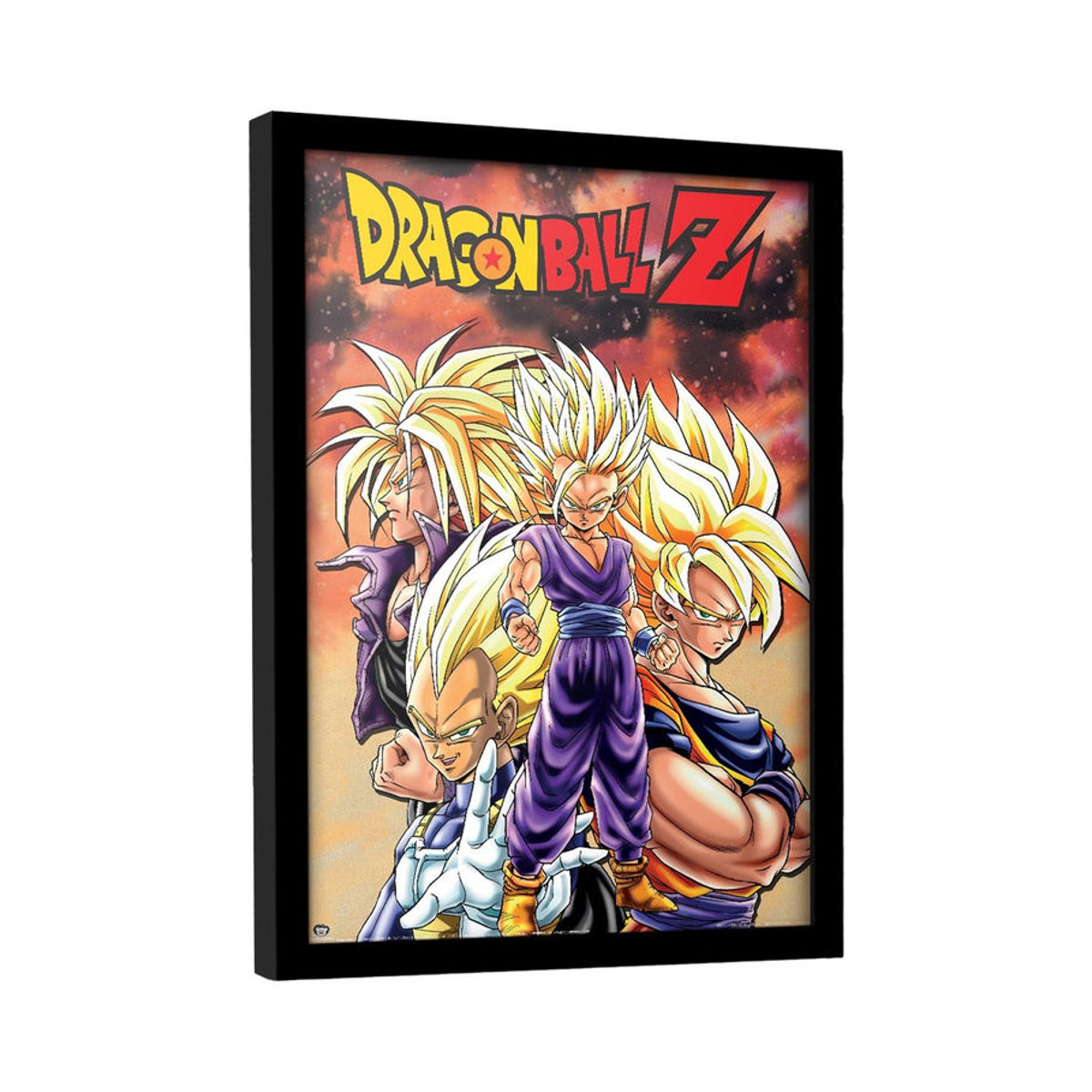 Dragon Ball Z Super Saiyan gerahmtes Poster in Querformat, Farbe: Schwarz/Mehrfarbig, Breite: 40 cm, Höhe: 40 cm - Bild 2