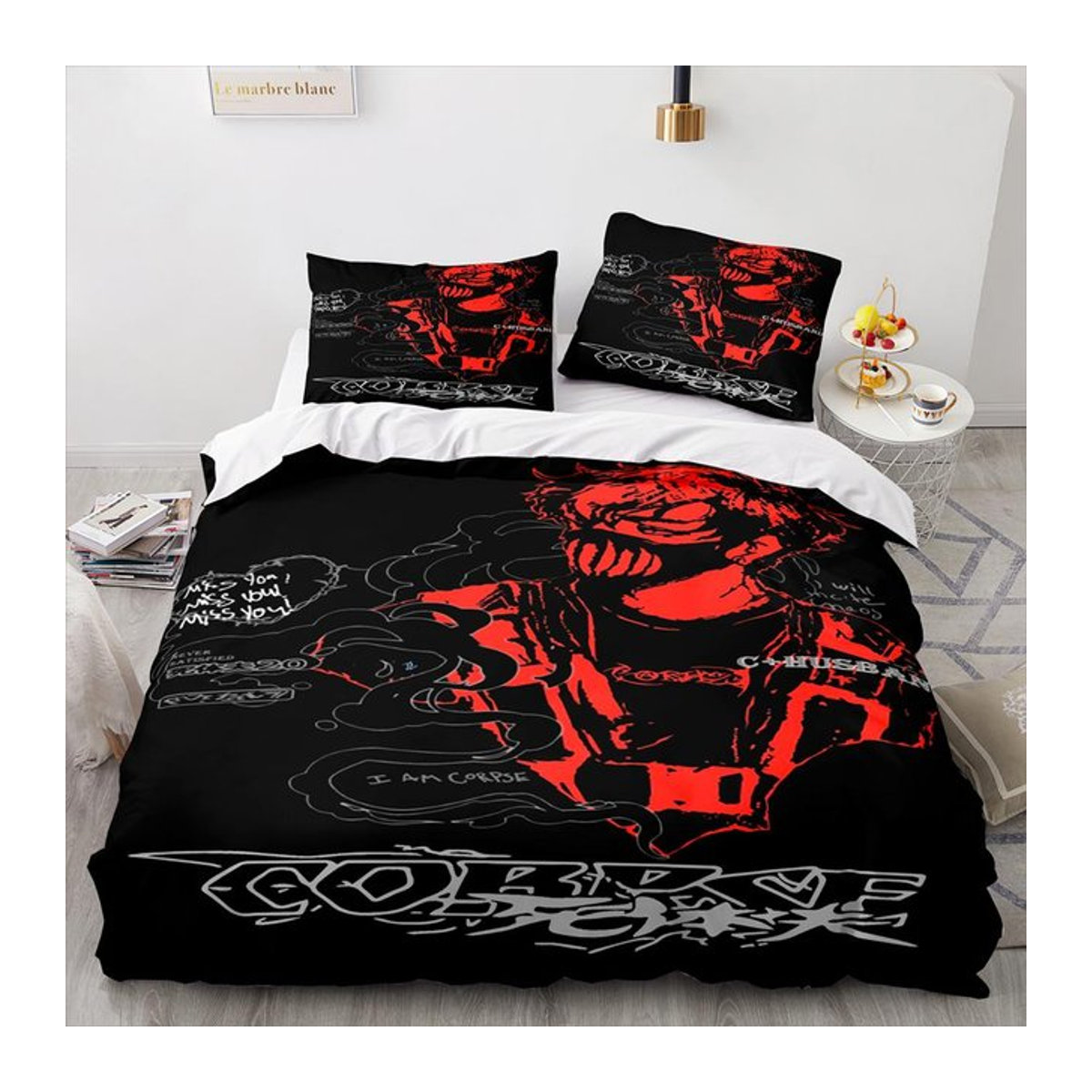 Dream Merch Bettwäscheset Corpse Husband für Erwachsene und Kinder, Farbe: Schwarz-Rot, B/H: 135 x 200 cm - Bild 1