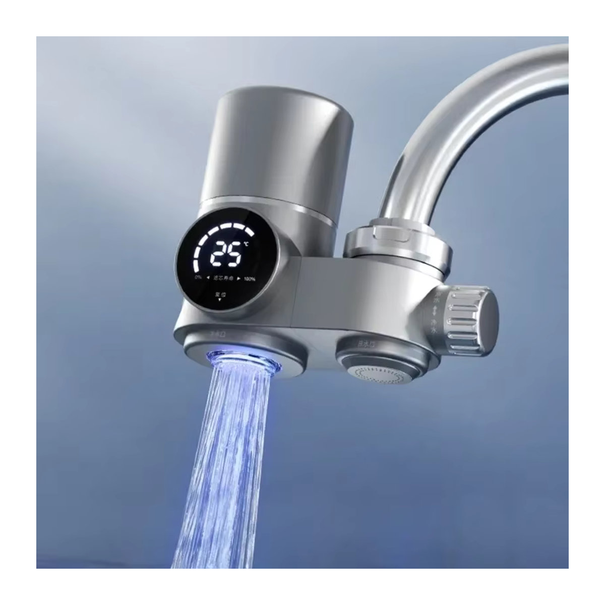 Dreamburgh Intelligenter digitaler Wasserhahn aus Edelstahl mit 8-stufiger UV-Tiefensterilisation und Wasserreiniger in modernem Design - Bild 2