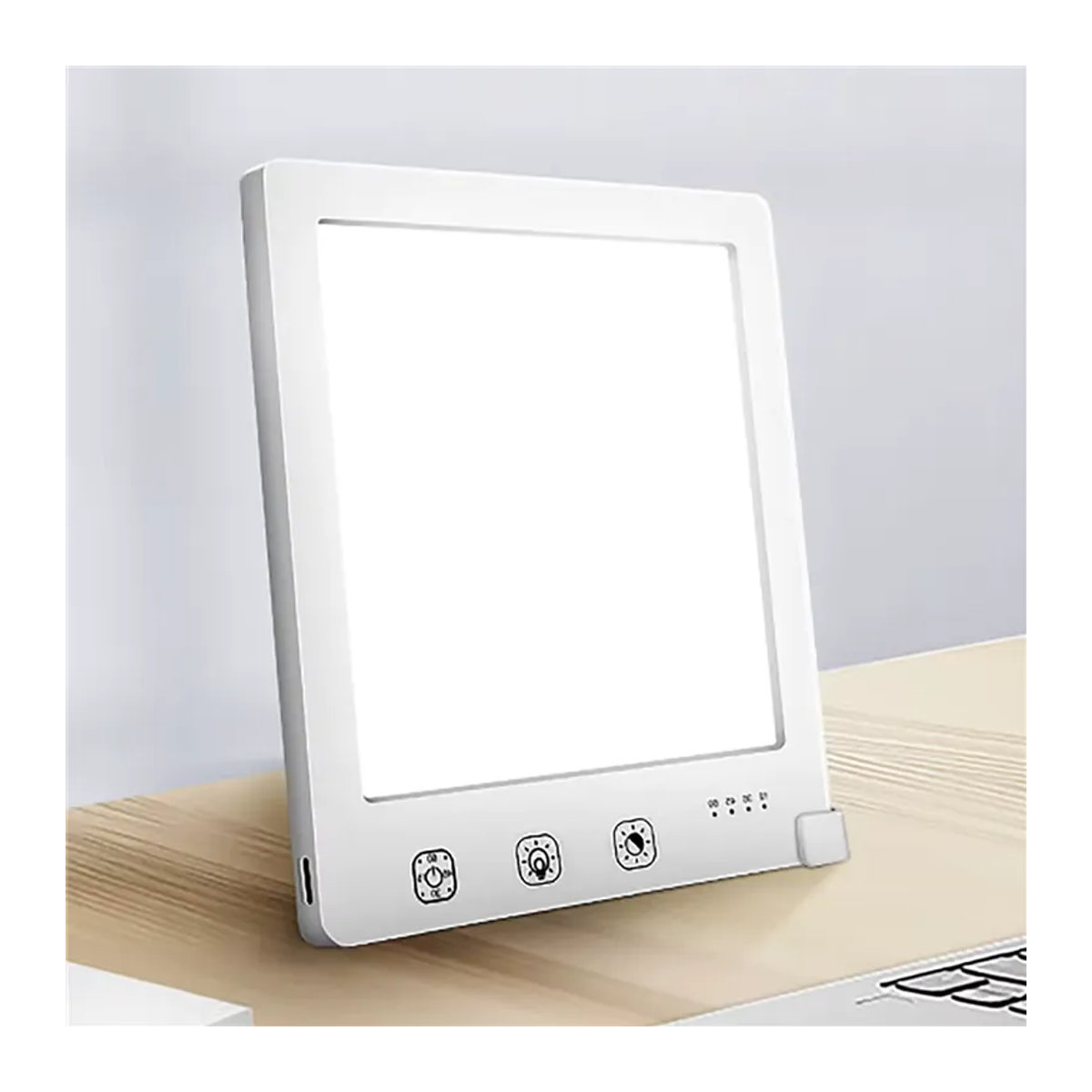 Dreamburgh LED-Tageslichtlampe mit 10000 Lux zur emotionalen Physiotherapie, intelligente Nachttischlampe im skandinavischen Design aus Naturholz mit 3 Lichtfarben und einstellbarer Helligkeit - Bild 2
