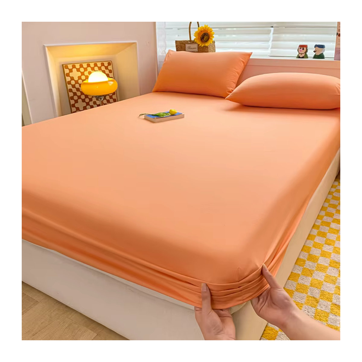 Dreamreal Spannbettlaken aus weicher Baumwolle mit elastischem Band in Beige und Mehrfarbig - Bild 4