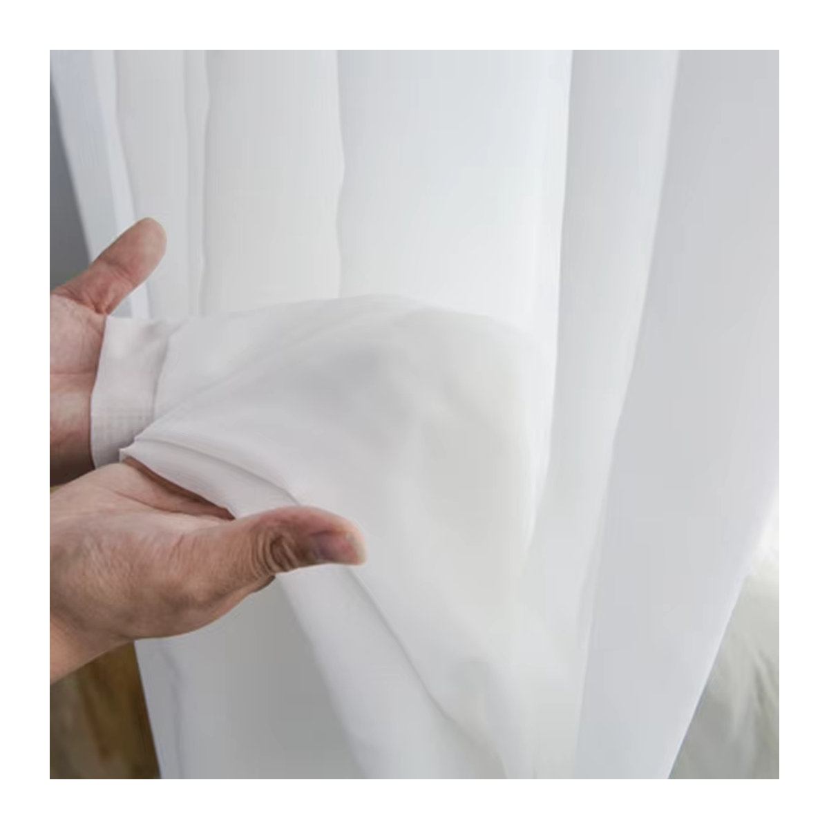 Dreamwood Luxus Chiffon-Vorhang in Weiß, hochwertiger Tüll-Voile für Wohnzimmer und Schlafzimmer - Bild 3