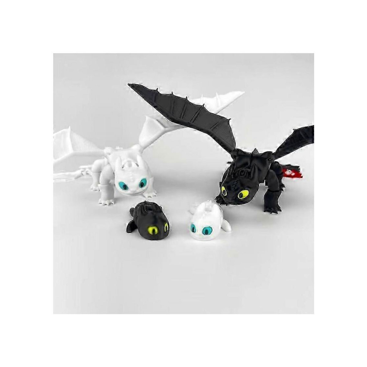 DreamWorks Drachenzähmen leicht gemacht Zahnlos und Ohnezahn 3D Figuren Set aus Kunststoff, Schwarz und Weiß, Höhe: 22 cm - Bild 5