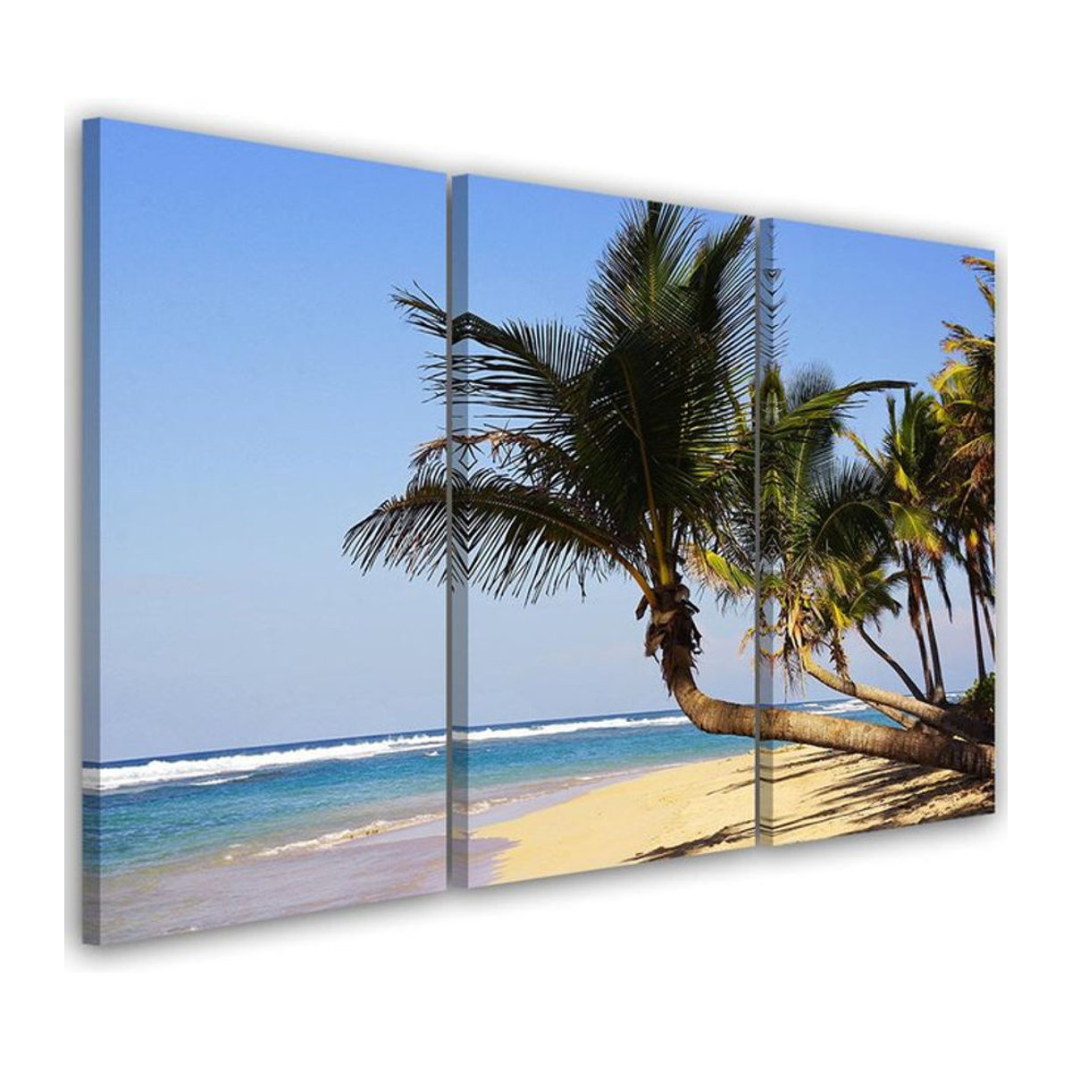 Dreiteiliger Leinwanddruck Feeby Tropischer Strand Ozean in Blau, B: 60 cm, H: 40 cm - Bild 3