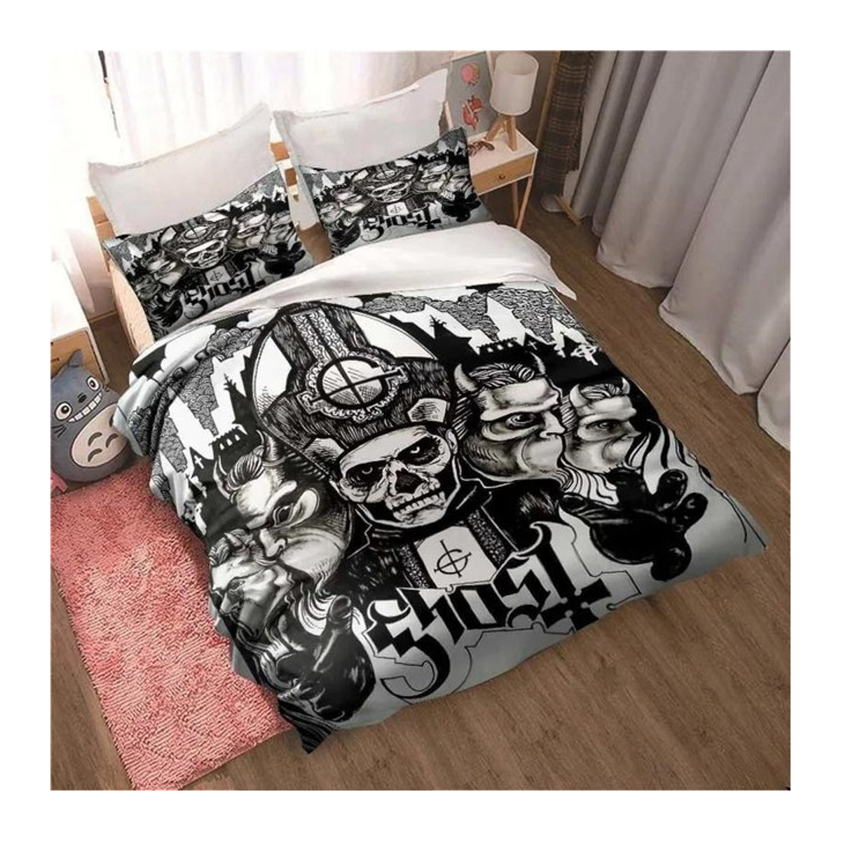 Dreiteiliges Bettwäscheset Ghost Rockband mit Reißverschluss, Weiches und Warmes Bettwäscheset, B/T/H: 172 x 218 cm - Bild 1