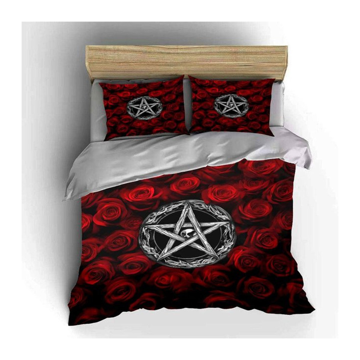 Dreiteiliges Gothic-Symbole Bettwäsche-Set mit Reißverschluss für Kinder und Erwachsene, Twin 135 x 200 cm - Bild 1
