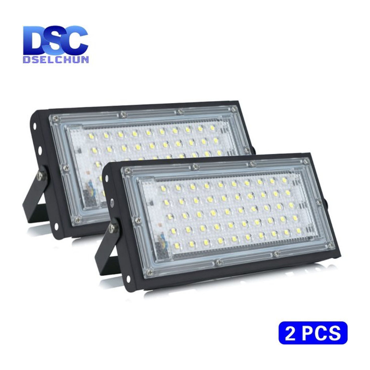 DSELCHUN 2er Set LED Außenstrahler 50 W IP65 Wasserdicht Schwarz Aluminium - Bild 1