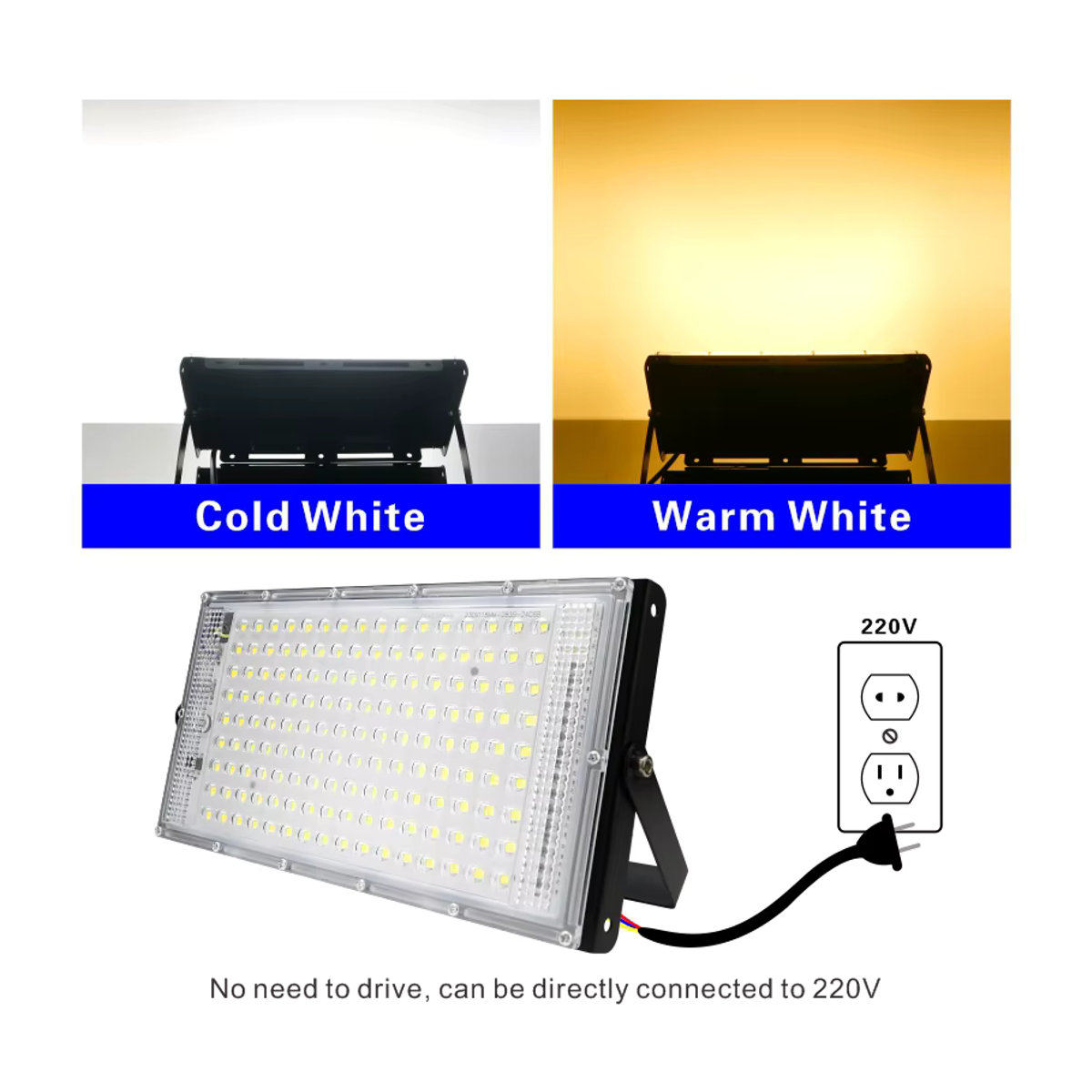 DSELCHUN LED Außenstrahler 150 W Flutlicht Schwarz für Garten und Landschaftsbau - Bild 3