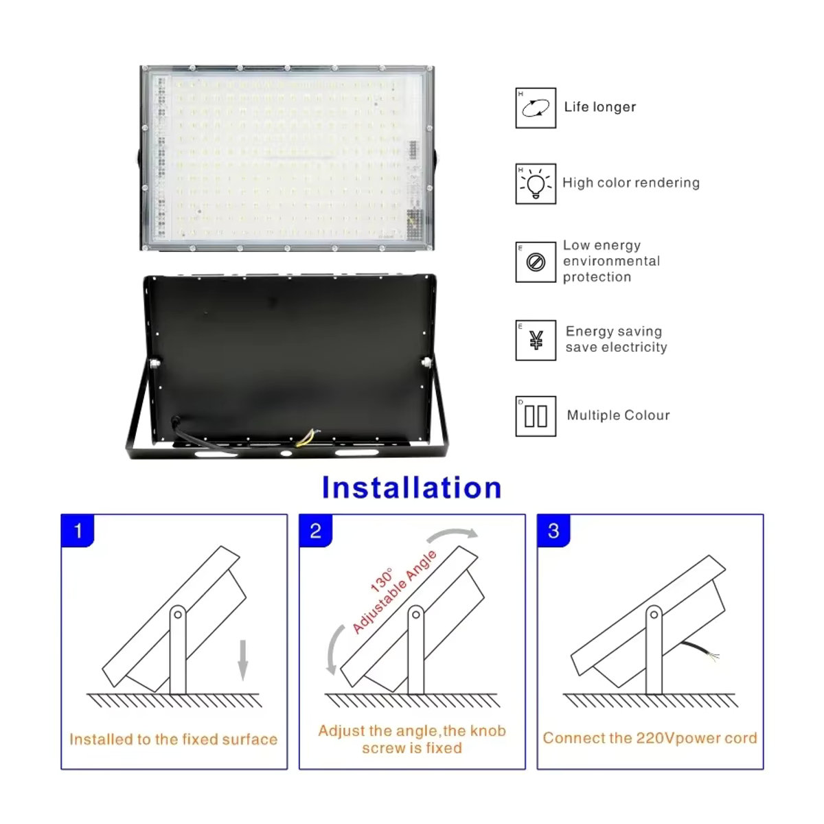 DSELCHUN LED Außenstrahler IP65 Wasserdicht Schwarz - Bild 4