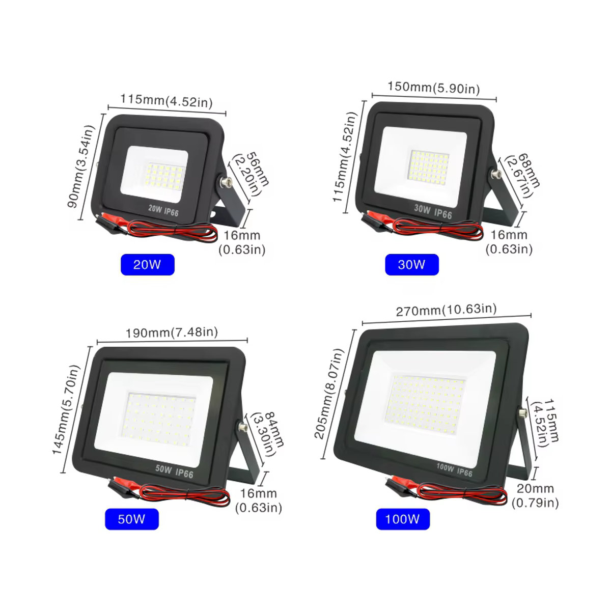 DSELCHUN LED Außenstrahler IP66 wasserdicht in Schwarz - Bild 2