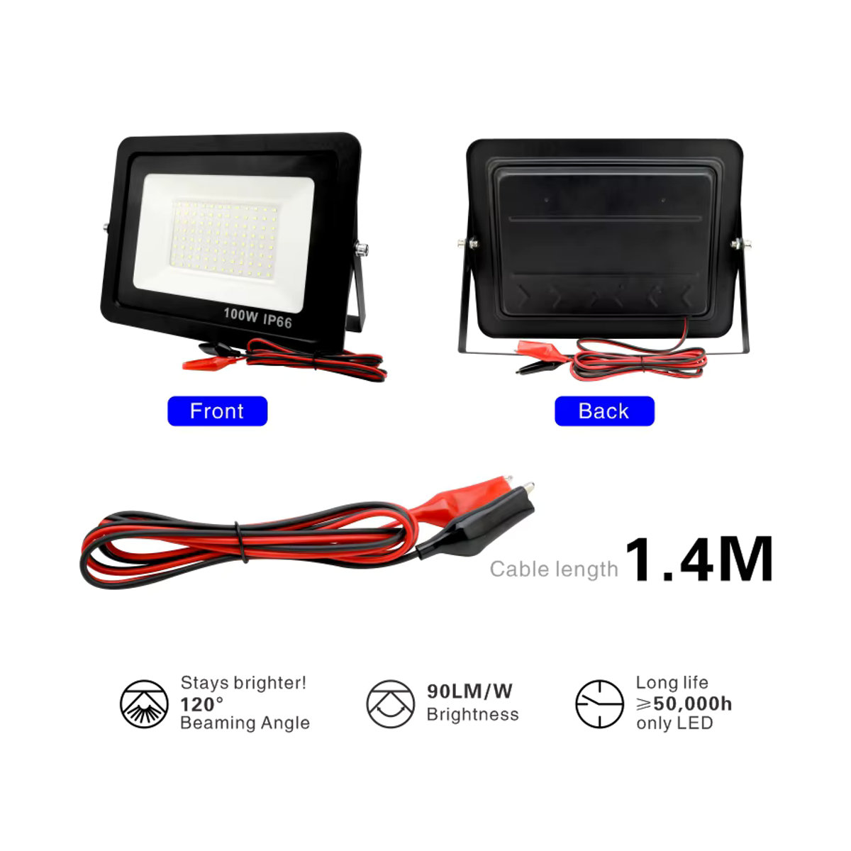 DSELCHUN LED Außenstrahler IP66 wasserdicht in Schwarz - Bild 3