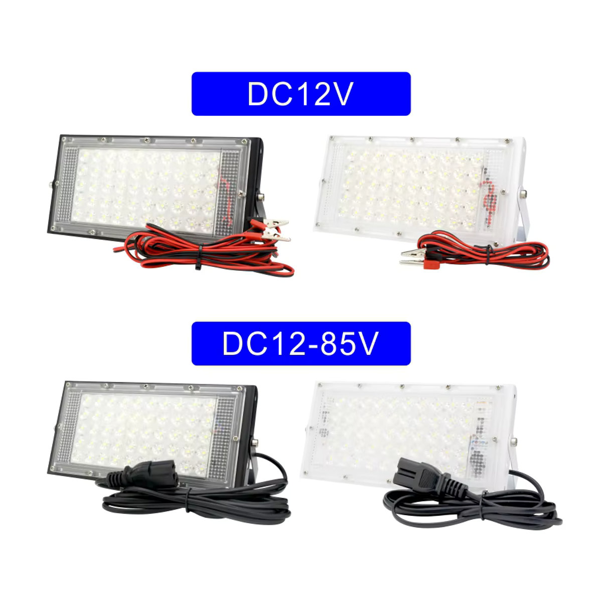 DSELCHUN LED Außenstrahler Schwarz 50W Flutlicht DC 12V-85V mit Reflektor - Bild 2