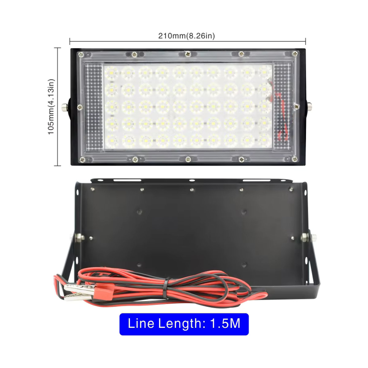 DSELCHUN LED Außenstrahler Schwarz 50W Flutlicht DC 12V-85V mit Reflektor - Bild 3