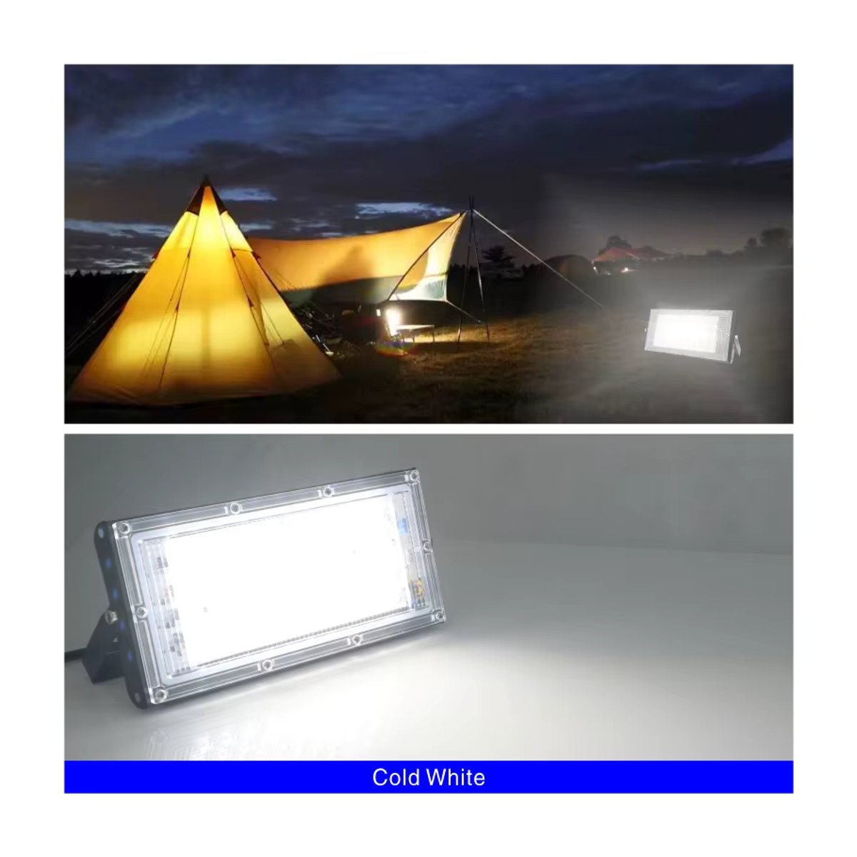 DSELCHUN LED Außenstrahler Schwarz 50W Flutlicht DC 12V-85V mit Reflektor - Bild 5