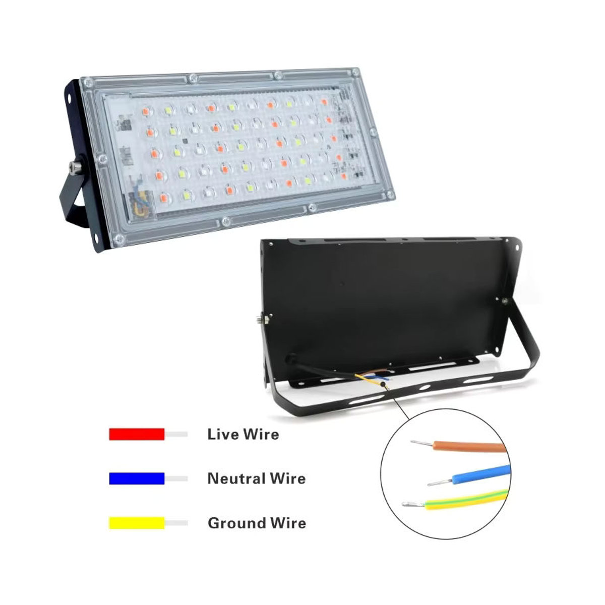 DSELCHUN RGB LED Außenstrahler Wasserdichter Flutlicht Strahler mit Fernbedienung Schwarz Bunt - Bild 4