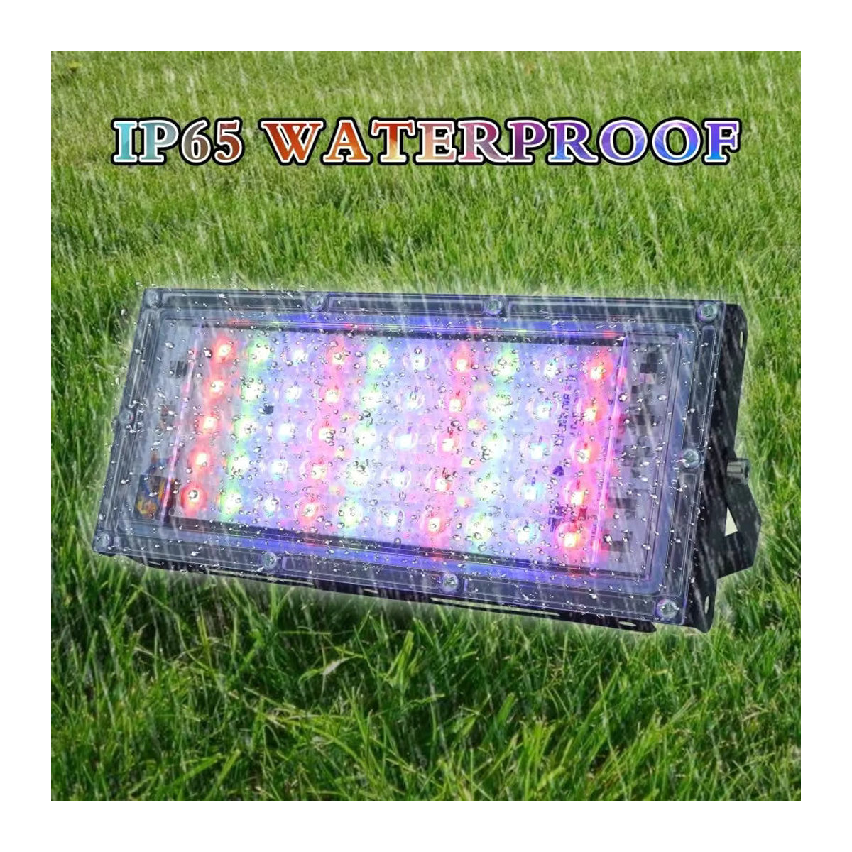 DSELCHUN RGB LED Außenstrahler Wasserdichter Flutlicht Strahler mit Fernbedienung Schwarz Bunt - Bild 5