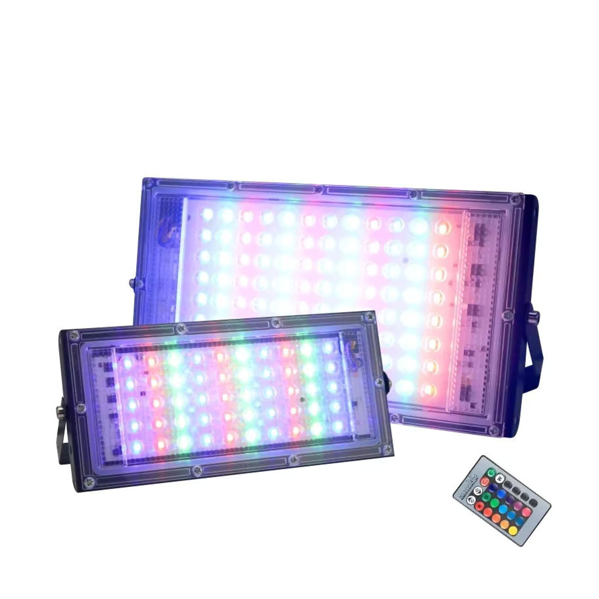 DSELCHUN RGB LED Außenstrahler Wasserdichter Flutlicht Strahler mit Fernbedienung Schwarz Bunt - Bild 7
