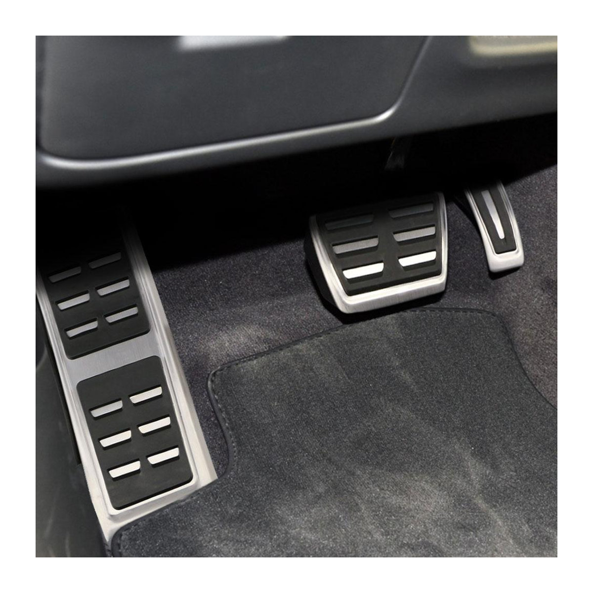 DSG Sportpedale Kraftstoffbremse und Fußstützenpedalabdeckung in Silber für Audi A4 B8 A6 A7 A8 S4 RS4 A5 S5 RS5 8T Q5 SQ5 8R aus Metall und Kautschuk - Bild 3