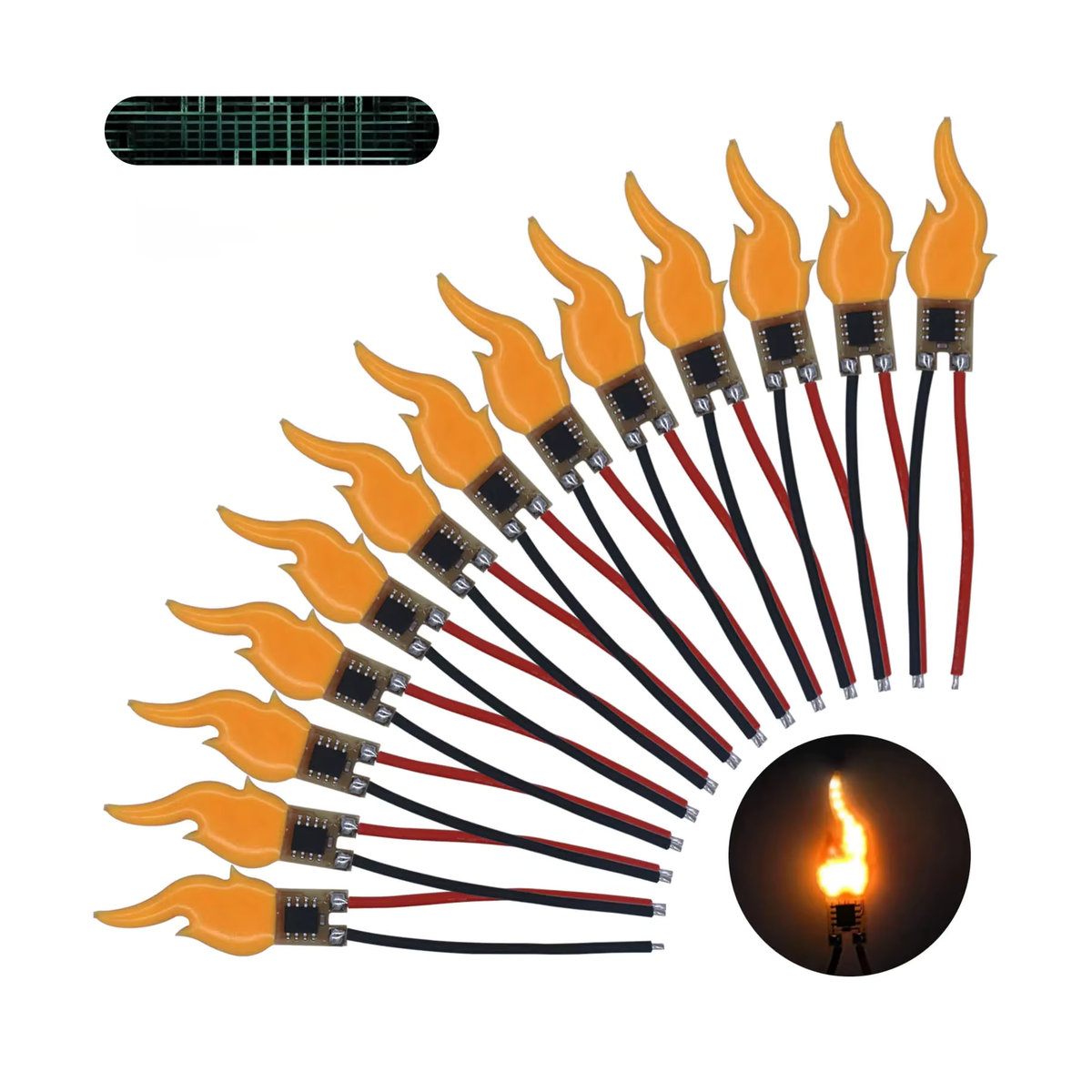 DT&ZM LED COB Filament Taschenlampe im Retro-Stil mit flackernder Flamme, Gelb - Bild 7
