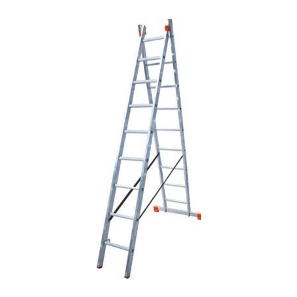 DUBILO Mehrzweckleiter mit 2 x 9 Sprossen aus Aluminium in Silber - Bild 1