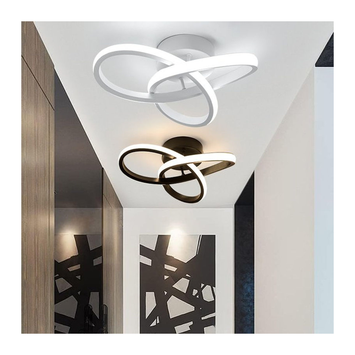 DUNDUN LED Kronleuchter in Weiß im modernen Stil für Schlafzimmer und Esszimmer - Bild 1