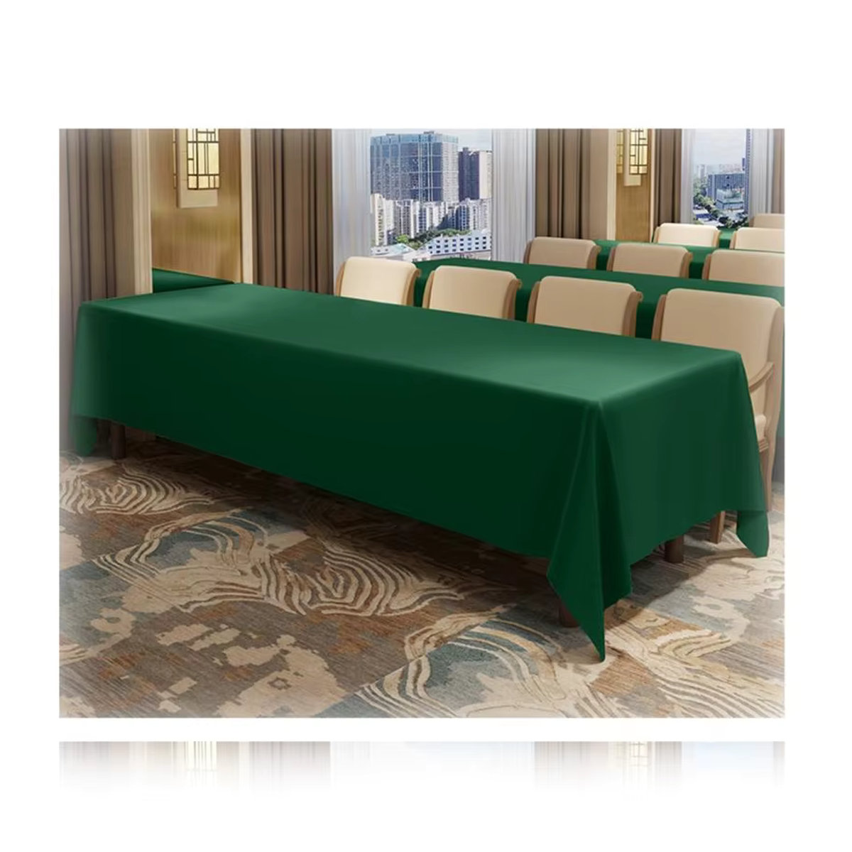 Dunkelgrüne Tischdecke aus Polyester von LOVRTRAVEL für Couchtische, Picknicks oder Hochzeiten - Bild 2