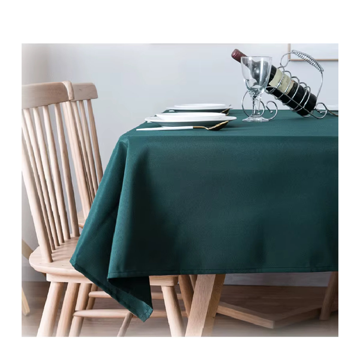 Dunkelgrüne Tischdecke aus Polyester von LOVRTRAVEL für Couchtische, Picknicks oder Hochzeiten - Bild 4