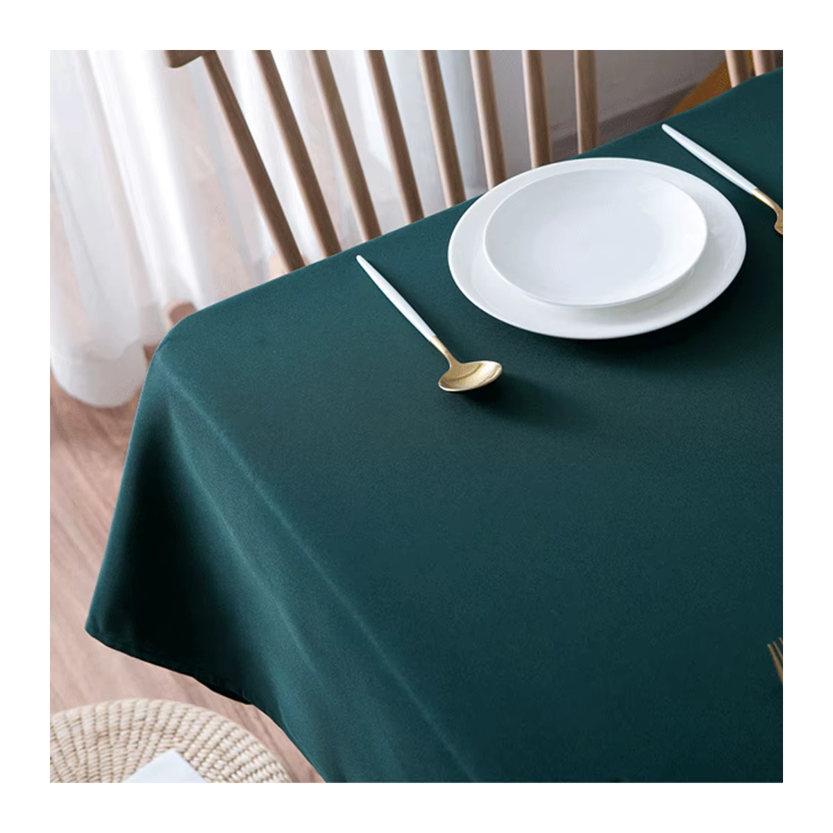Dunkelgrüne Tischdecke aus Polyester von LOVRTRAVEL für Couchtische, Picknicks oder Hochzeiten - Bild 6