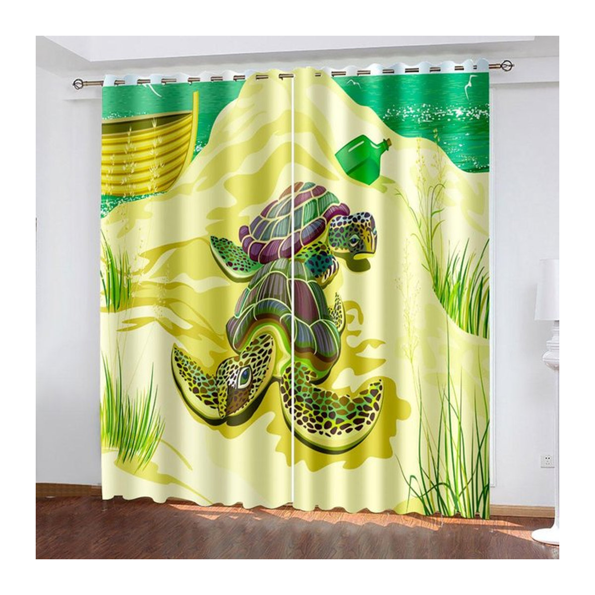 Dünner Verdunkelungsvorhang mit Cartoon-Tier-Motiven für Kinderzimmer und Wohnzimmer, Breite: 100 cm, Höhe: 130 cm - Bild 1