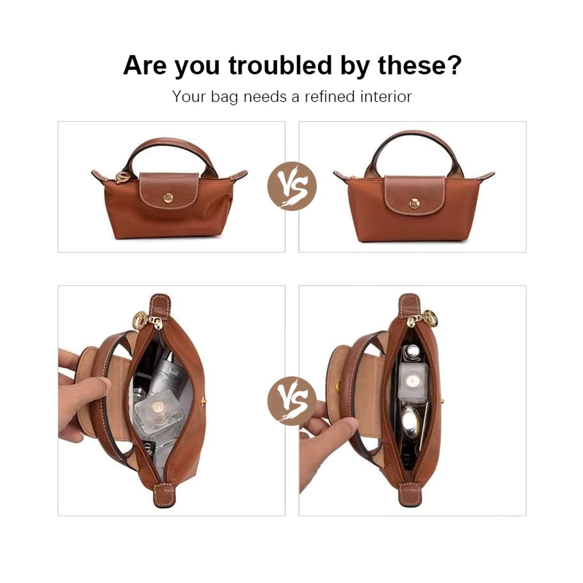 DuPont Organizer-Tasche für Longchamp Mini Bag in Weiß, wasserdichte Innentasche zur Aufbewahrung - Bild 5