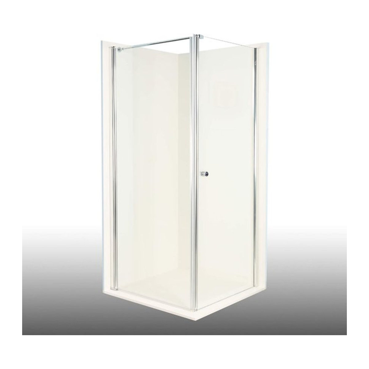 Dusbad Vital 2 Duschkabine Kombination aus Glas mit Drehtür rechts und Duschwand links, Farbe Chrom, B/T/H: 1000 x 900 x 190 cm - Bild 1