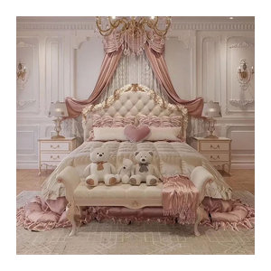 DUTRIEUX Massivholzbett in Rosa, modernes minimalistisches Doppelbett aus Holz im Queen-Size-Design