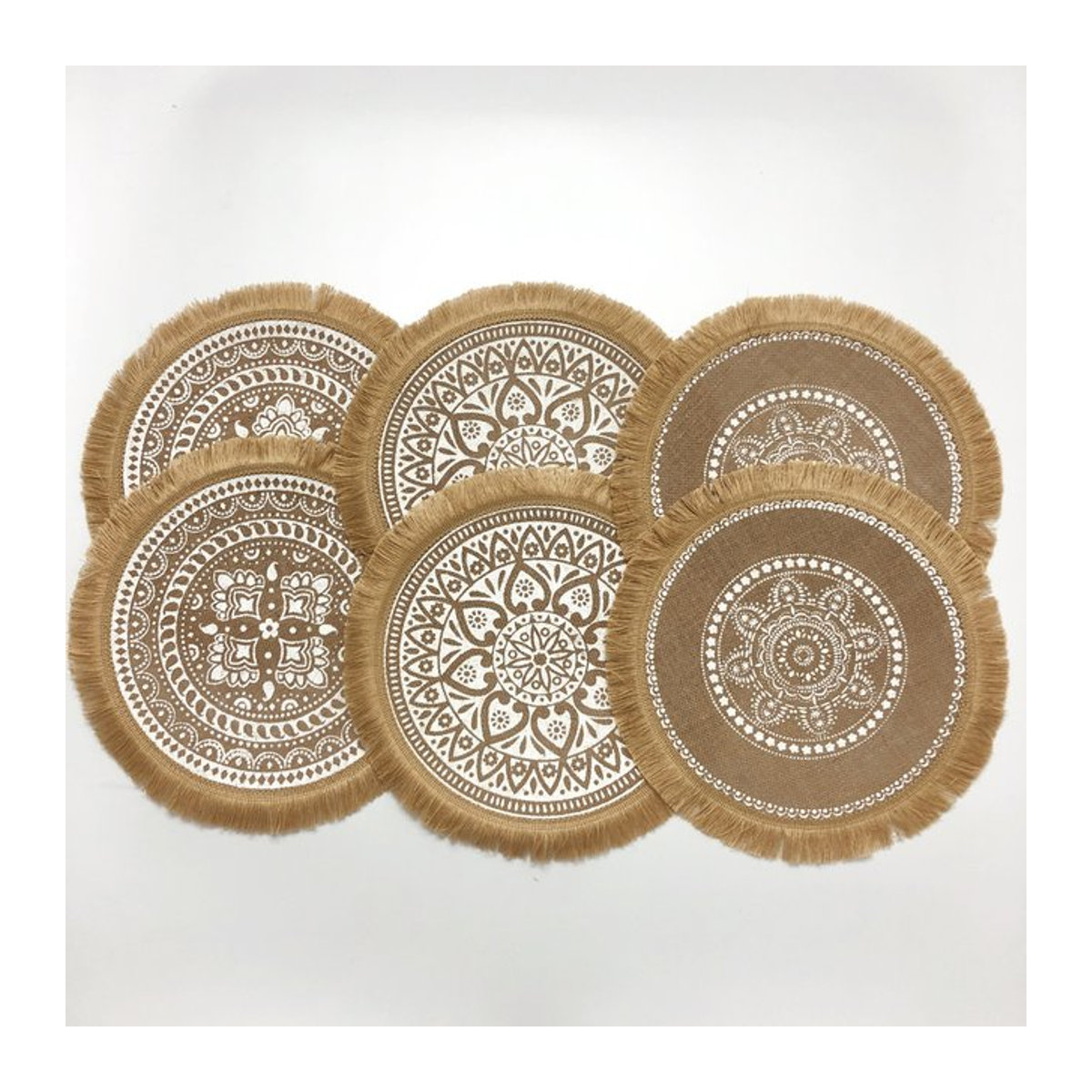 DUTRIEUX Platzset aus natürlicher Jute im Vintage-Stil, beige, Set für Tischdekoration oder Wanddekoration - Bild 1