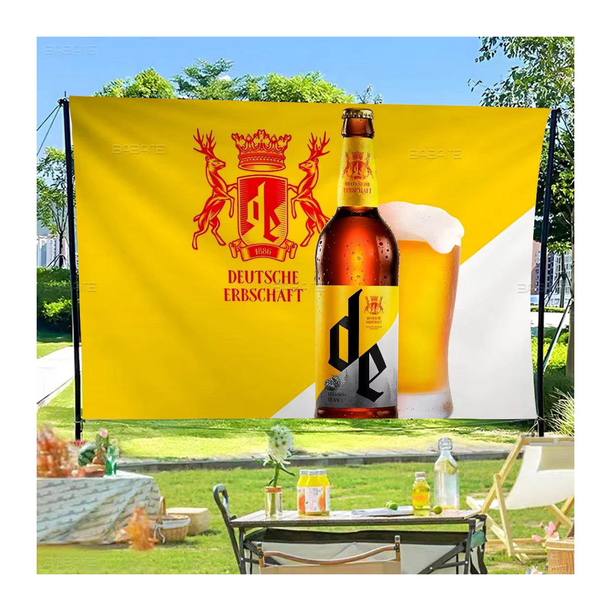 Duvel Bier Dekoflagge aus Textil in Gelb für deine Wohnkultur - Bild 3
