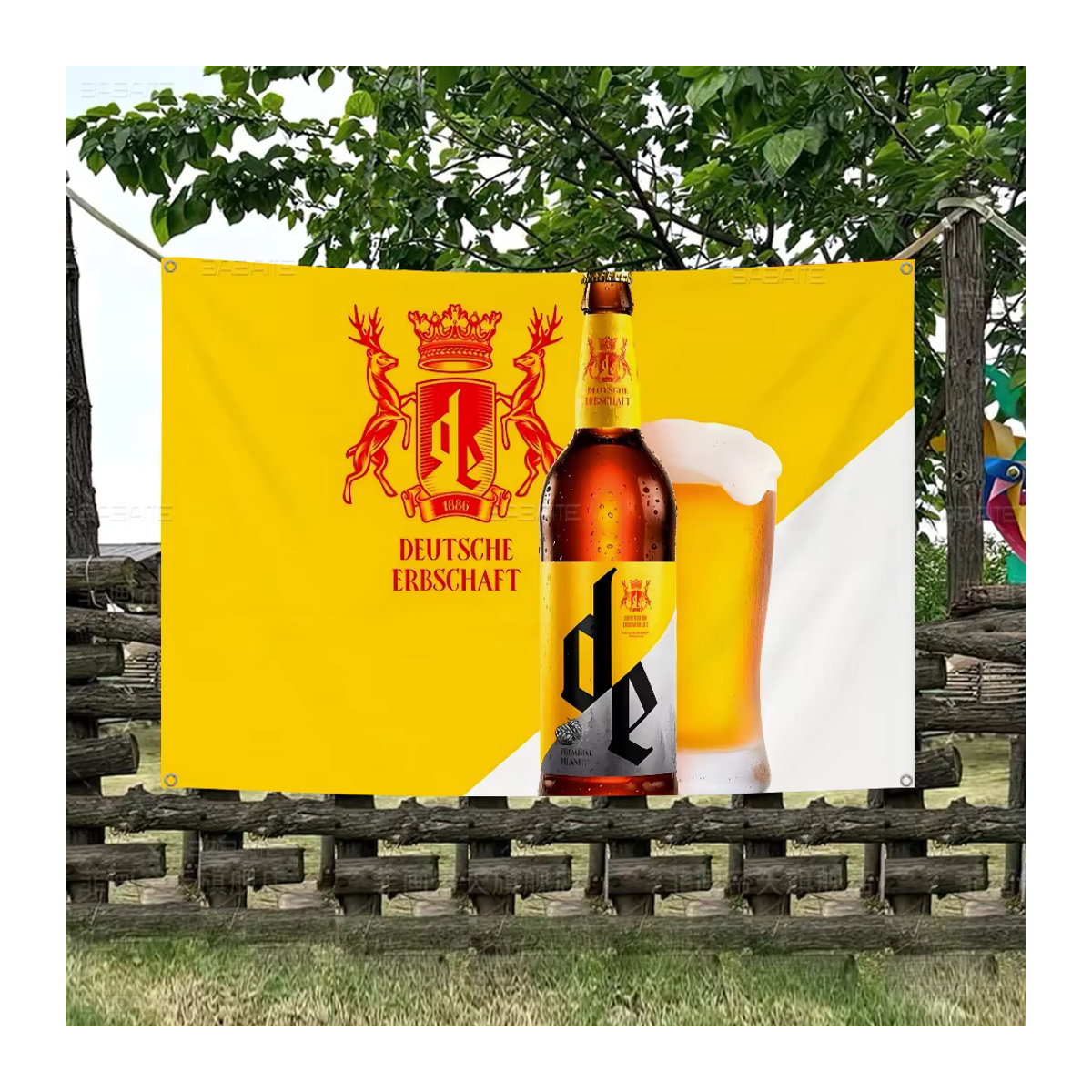 Duvel Bier Dekoflagge aus Textil in Gelb für deine Wohnkultur - Bild 4